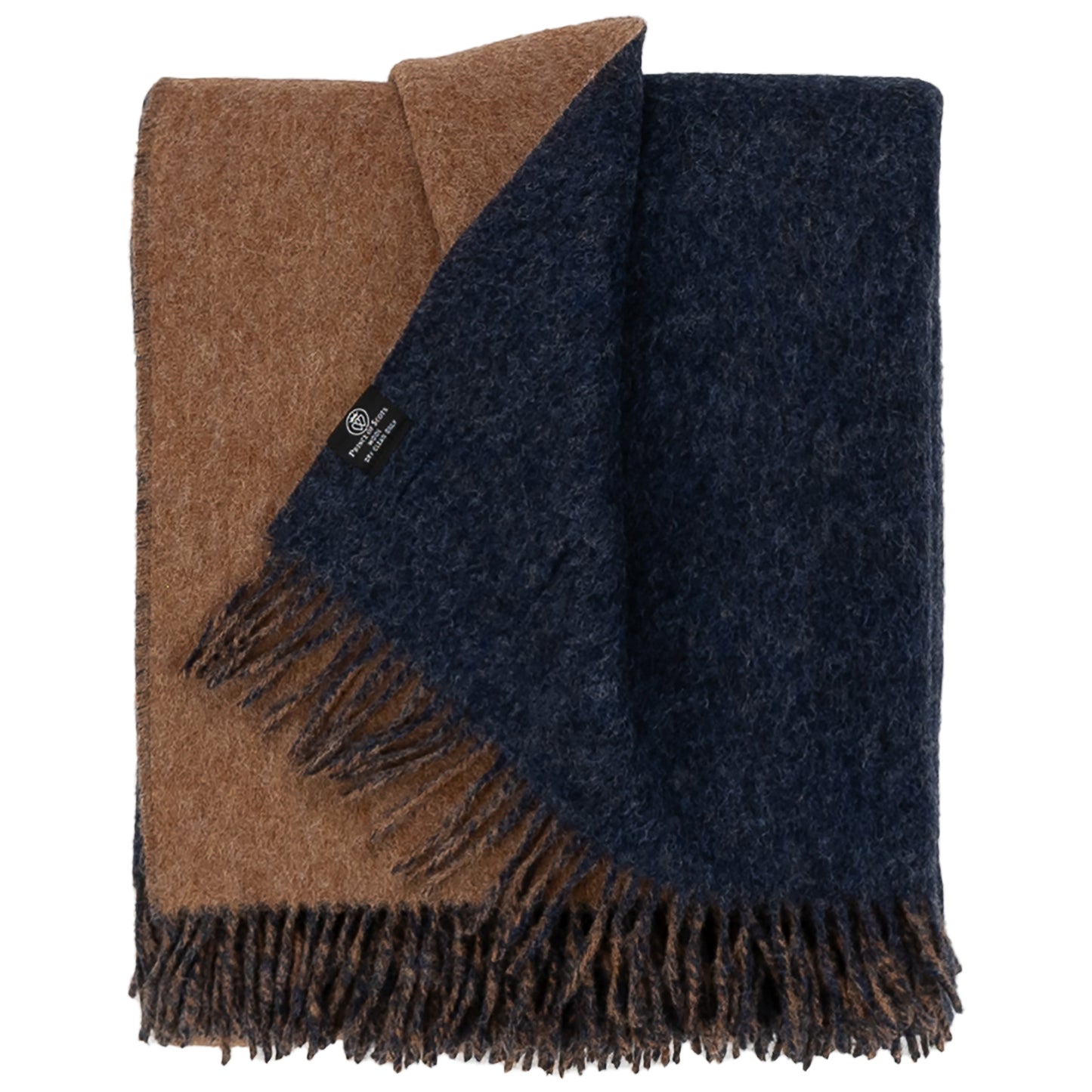 Highland Tweeds Reversible Double Cloth Throw (Charcoal/Camel) Available 4/25-Throws and Blankets-[bar code]-Prince of Scots