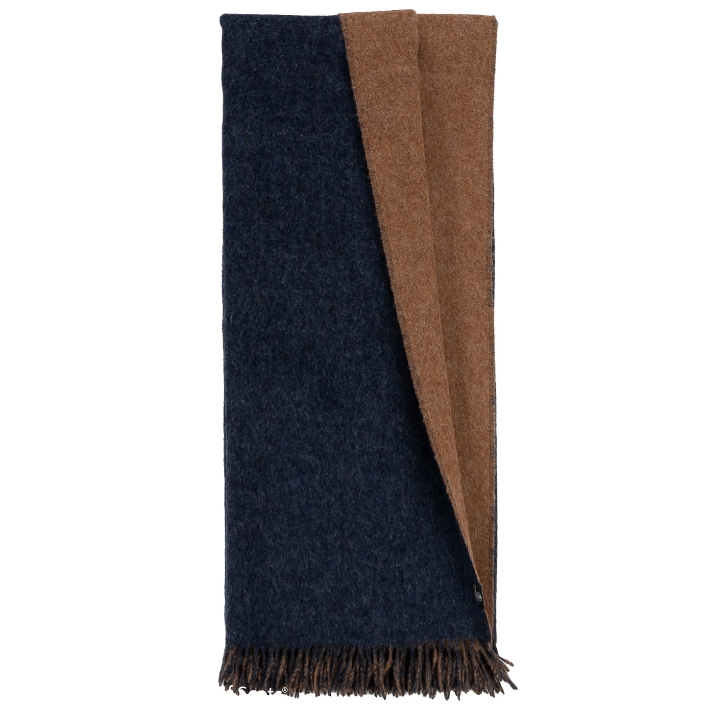 Highland Tweeds Reversible Double Cloth Throw (Charcoal/Camel) Available 4/25-Throws and Blankets-[bar code]-Prince of Scots