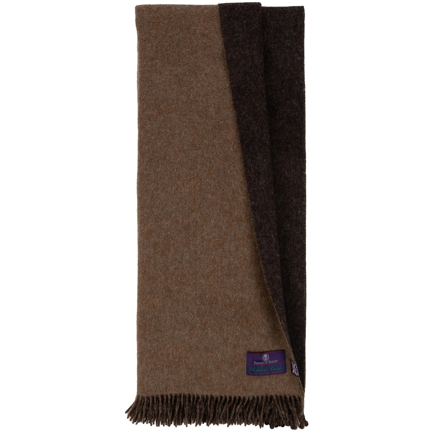 Highland Tweeds Reversible Double Cloth Throw (Mocha/Brown) Available 4/25-Throws and Blankets-[bar code]-Prince of Scots