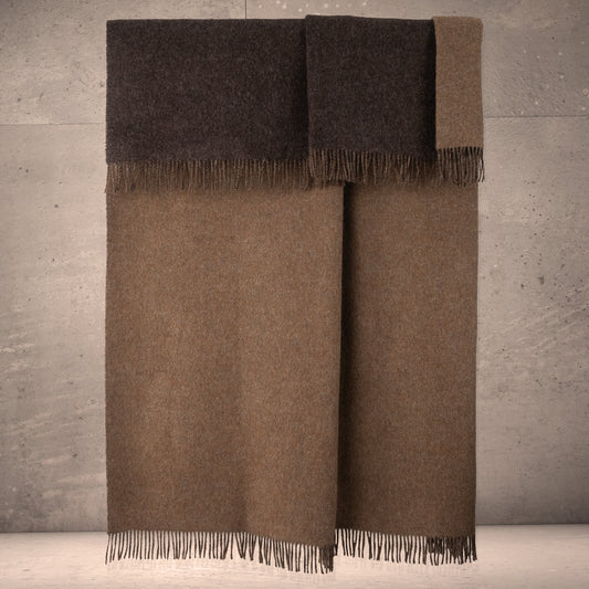 Highland Tweeds Reversible Double Cloth Throw (Mocha/Brown) Available 4/25-Throws and Blankets-[bar code]-Prince of Scots