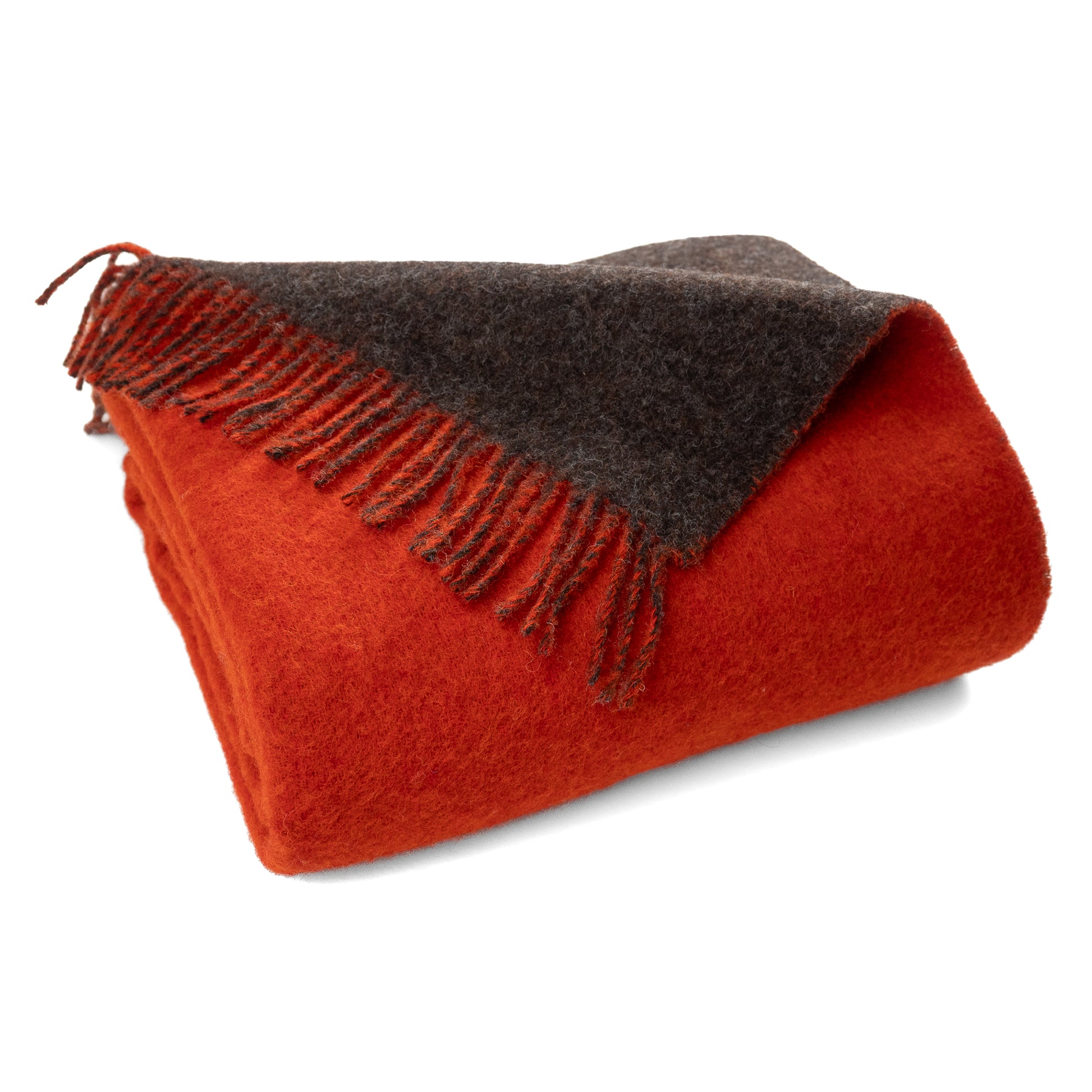 Highland Tweeds Reversible Double Cloth Throw (Orange/Brown)-Throws and Blankets-[bar code]-Prince of Scots