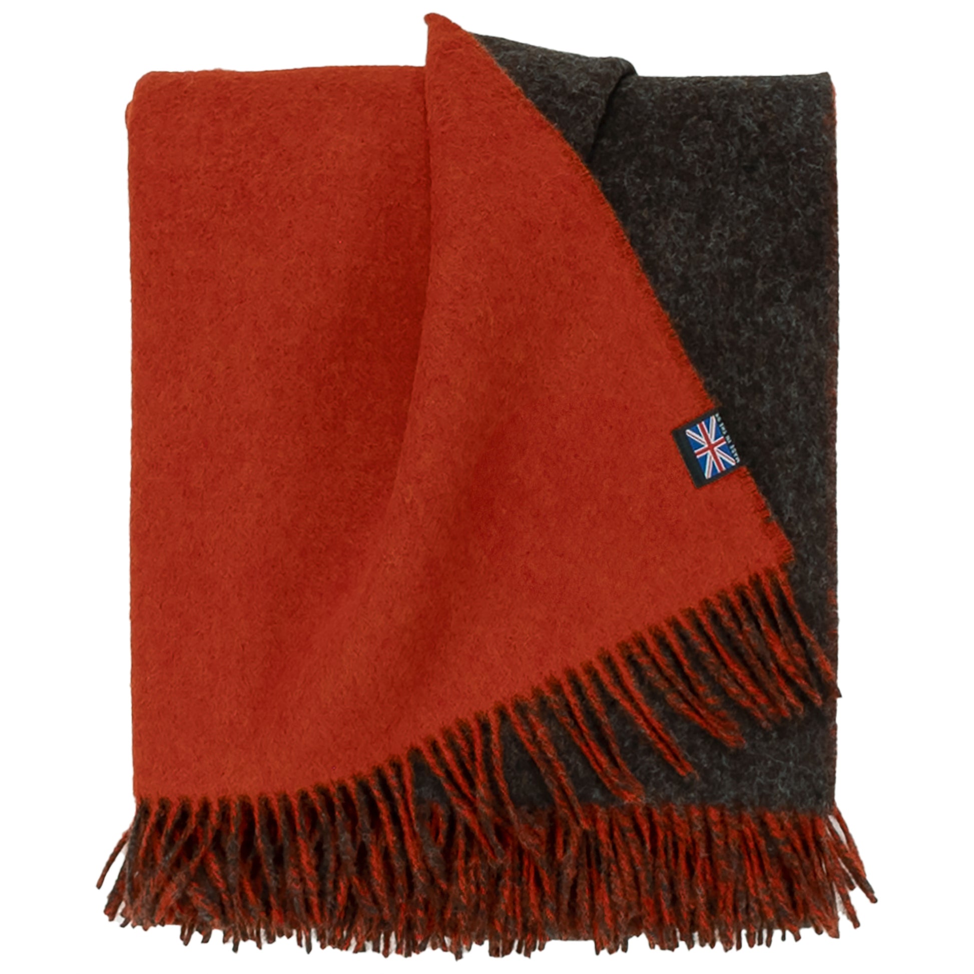 Highland Tweeds Reversible Double Cloth Throw (Orange/Brown) Available 4/25-Throws and Blankets-[bar code]-Prince of Scots
