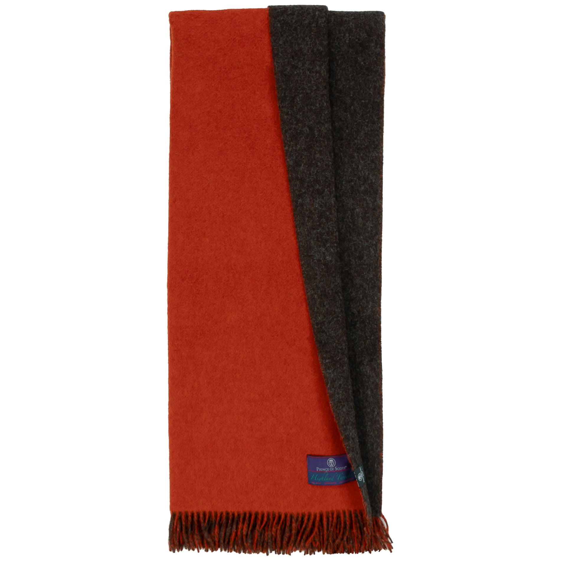 Highland Tweeds Reversible Double Cloth Throw (Orange/Brown) Available 4/25-Throws and Blankets-[bar code]-Prince of Scots