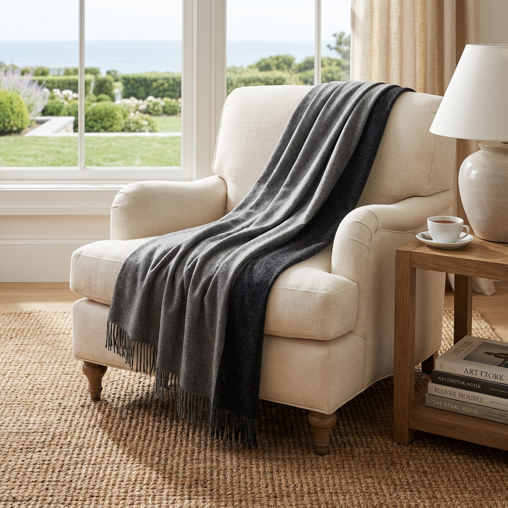 Highland Tweeds Reversible Double Cloth Throw (Silver/Grey)-Throws and Blankets-[bar code]-Prince of Scots