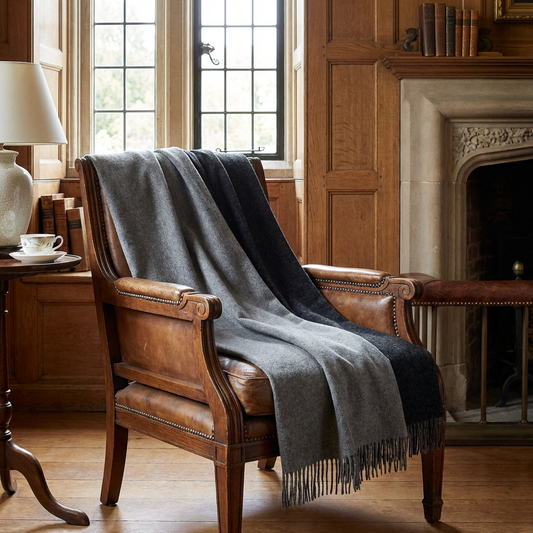 Highland Tweeds Reversible Double Cloth Throw (Silver/Grey)-Throws and Blankets-[bar code]-Prince of Scots