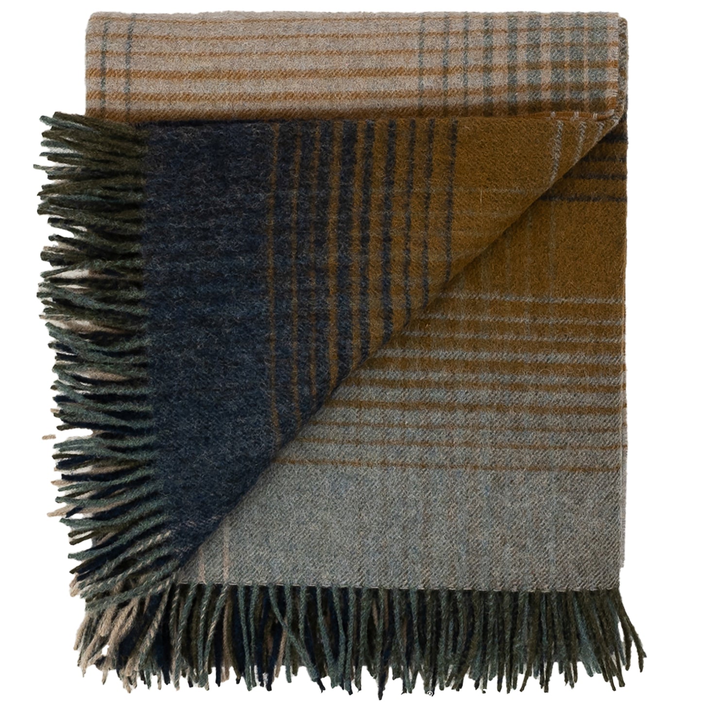 Highland Tweeds Shetland Lambswool Ombre Throw (Blue) Available 4/25-Throws and Blankets-[bar code]-Prince of Scots