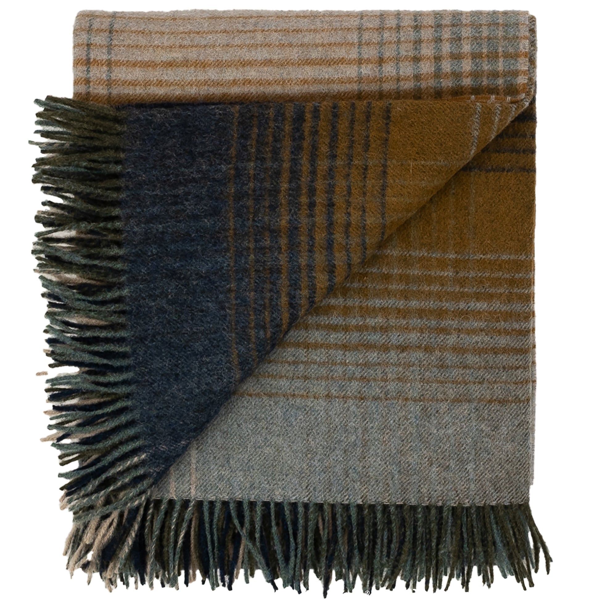 Highland Tweeds Shetland Lambswool Ombre Throw (Blue) Available 4/25-Throws and Blankets-[bar code]-Prince of Scots