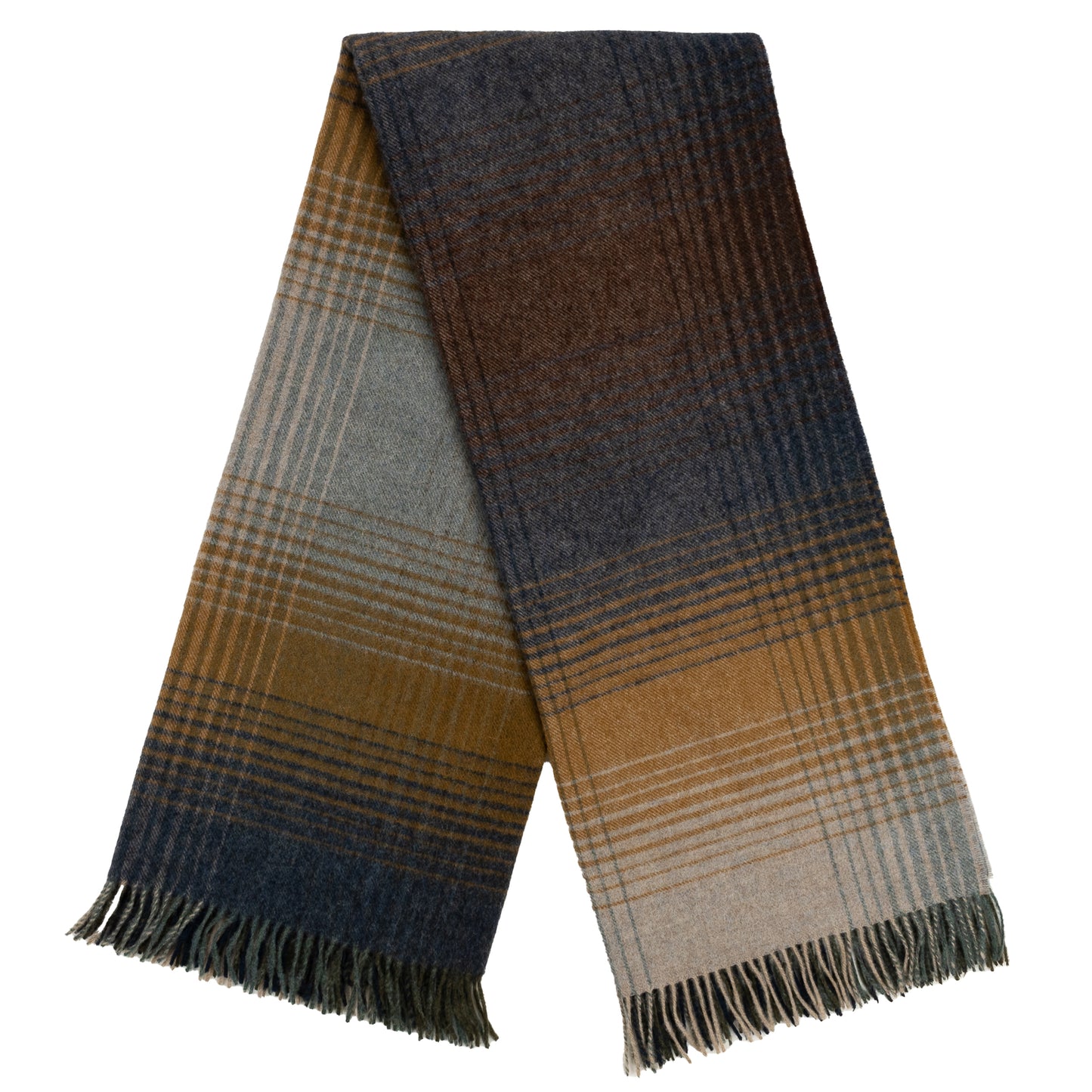 Highland Tweeds Shetland Lambswool Ombre Throw (Blue) Available 4/25-Throws and Blankets-[bar code]-Prince of Scots