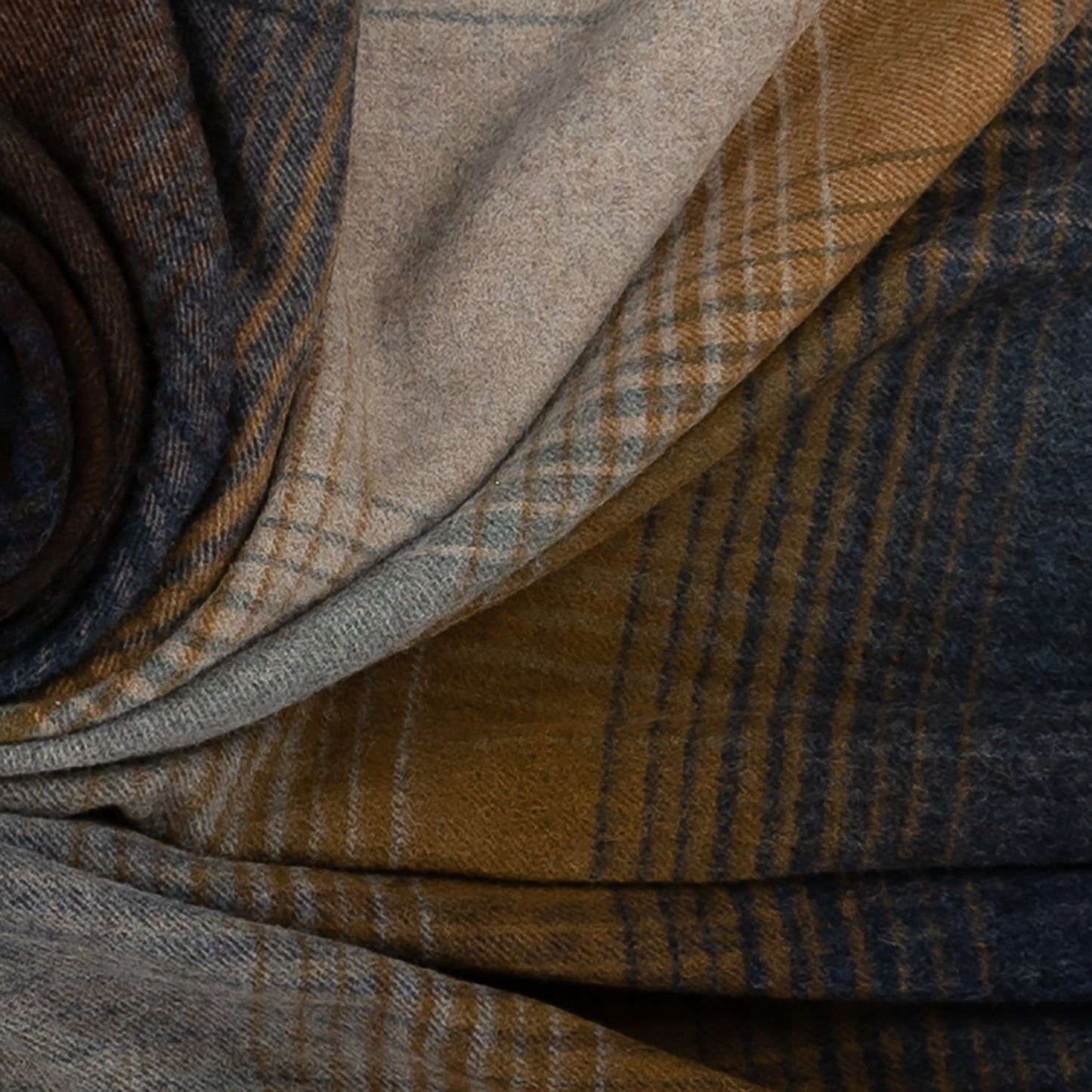 Highland Tweeds Shetland Lambswool Ombre Throw (Blue) Available 4/25-Throws and Blankets-[bar code]-Prince of Scots