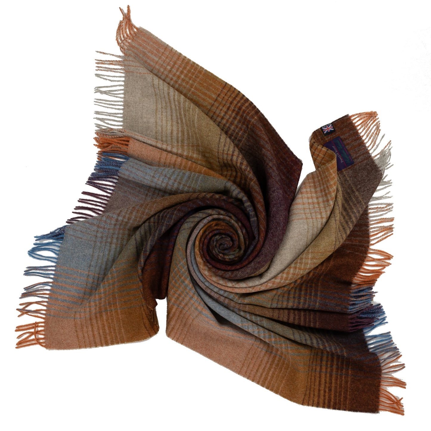 Highland Tweeds Shetland Lambswool Ombre Throw (Burgundy) Available 4/25-Throws and Blankets-[bar code]-Prince of Scots