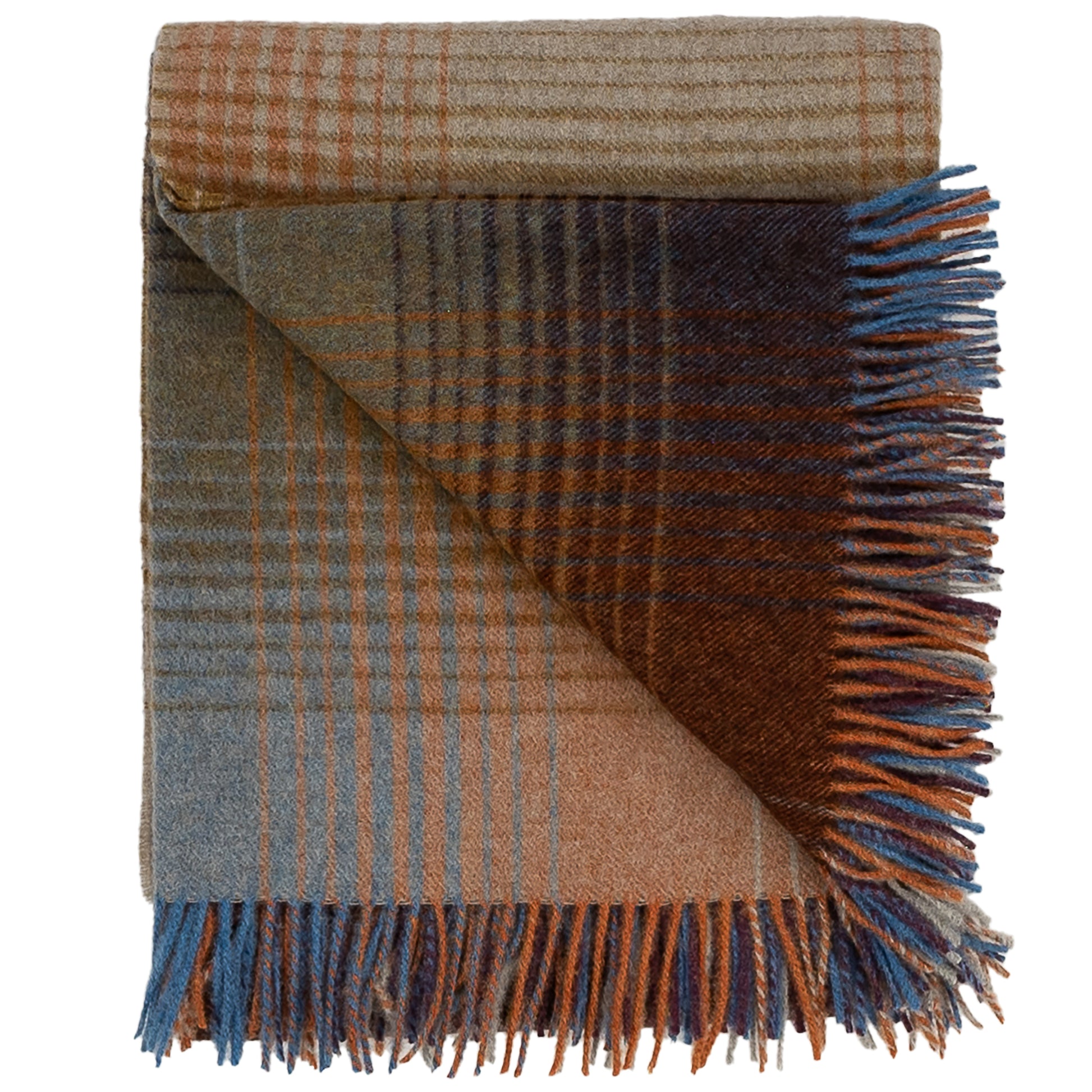 Highland Tweeds Shetland Lambswool Ombre Throw (Burgundy) Available 4/25-Throws and Blankets-[bar code]-Prince of Scots