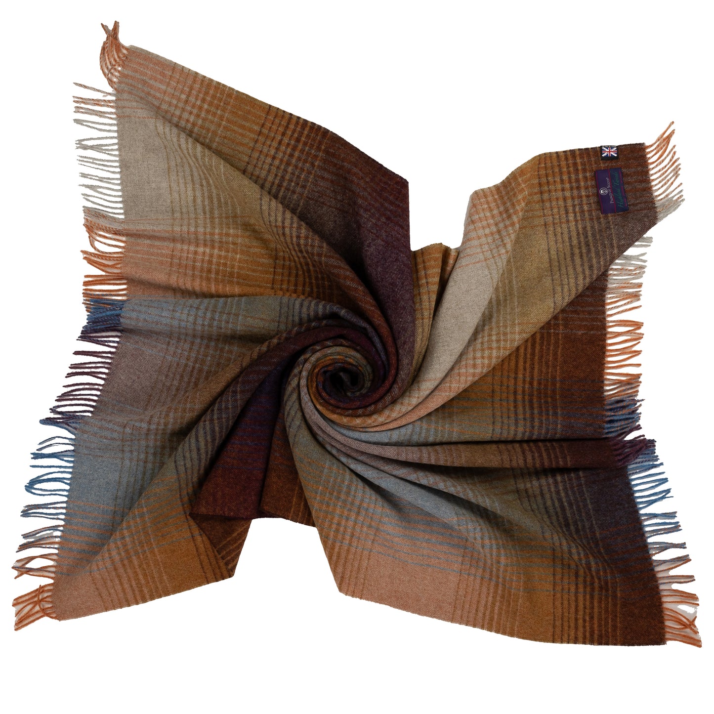 Highland Tweeds Shetland Lambswool Ombre Throw (Burgundy) Available 4/25-Throws and Blankets-[bar code]-Prince of Scots