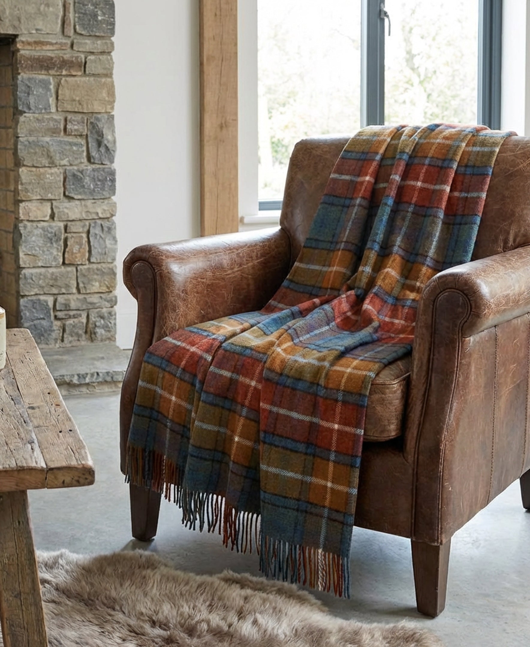 Highland Tweeds Shetland Lambswool Throw (Antique Buchanan)-Throws and Blankets-[bar code]-Prince of Scots