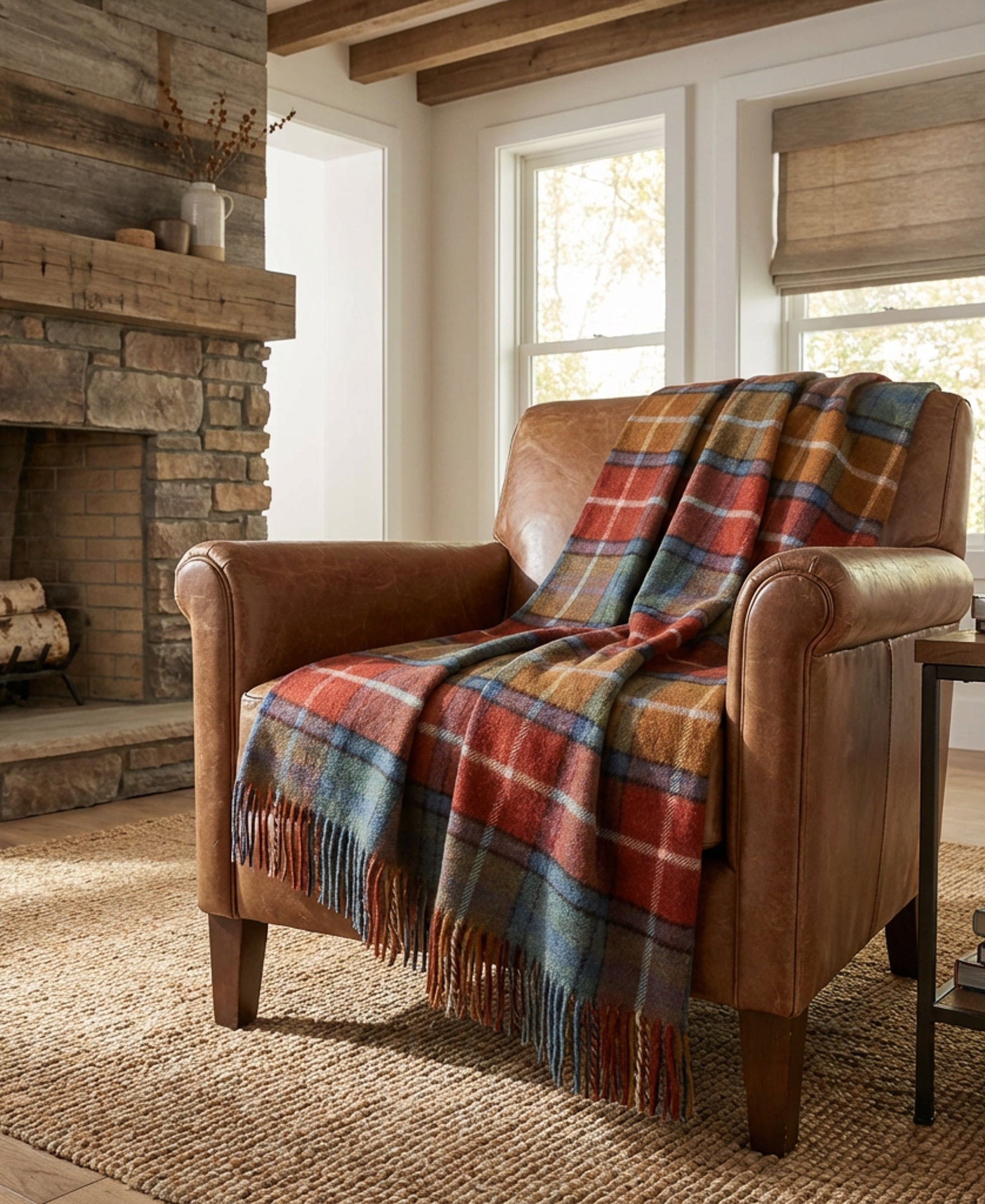 Highland Tweeds Shetland Lambswool Throw (Antique Buchanan)-Throws and Blankets-[bar code]-Prince of Scots