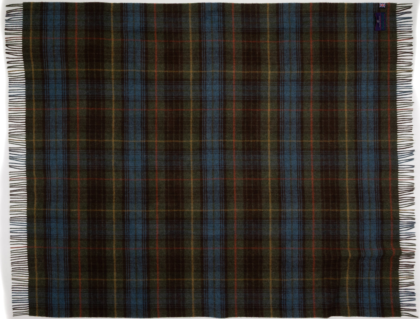 Highland Tweeds Shetland Lambswool Throw (Antique Hunting Stewart)-Throws and Blankets-[bar code]-Prince of Scots