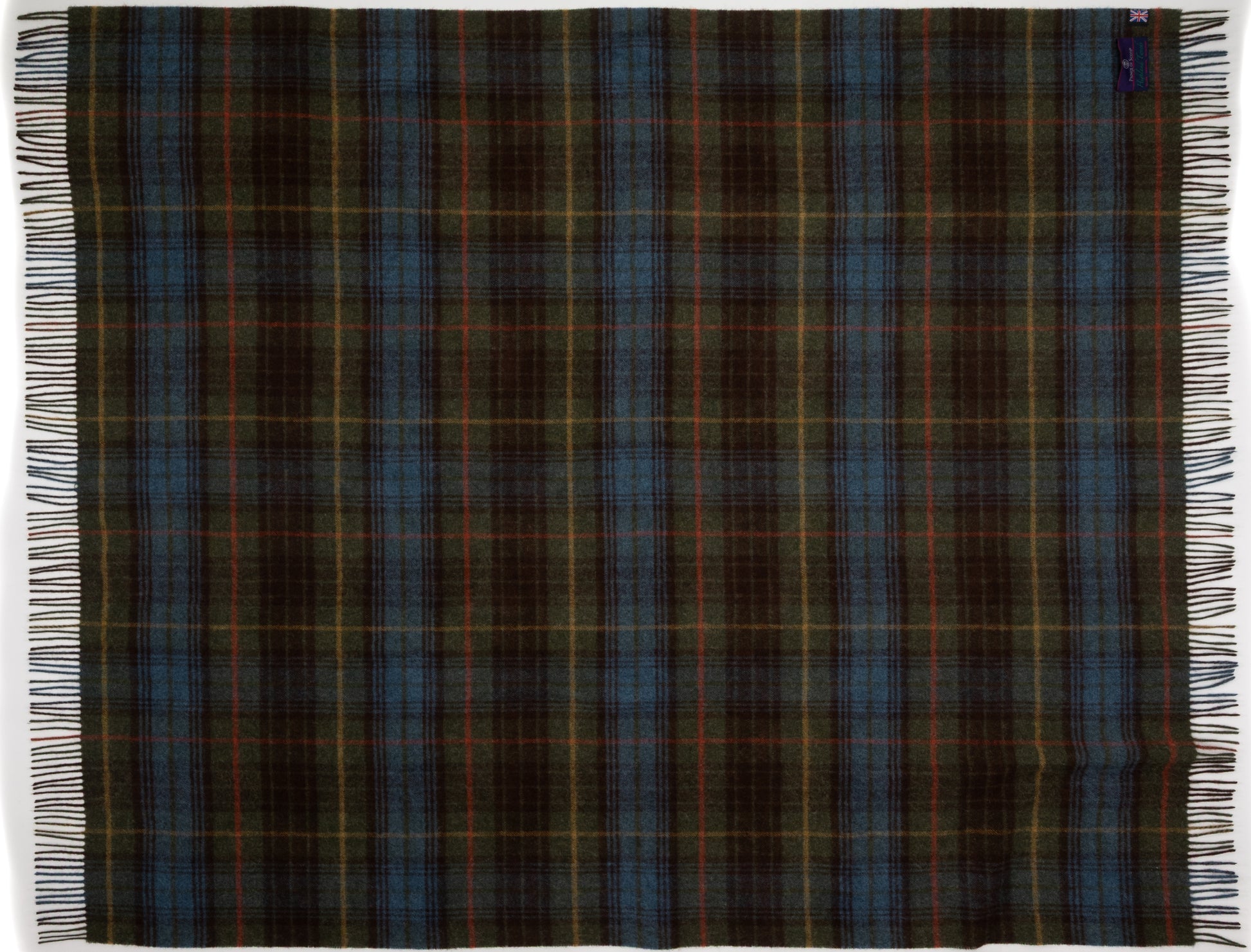 Highland Tweeds Shetland Lambswool Throw (Antique Hunting Stewart)-Throws and Blankets-[bar code]-Prince of Scots