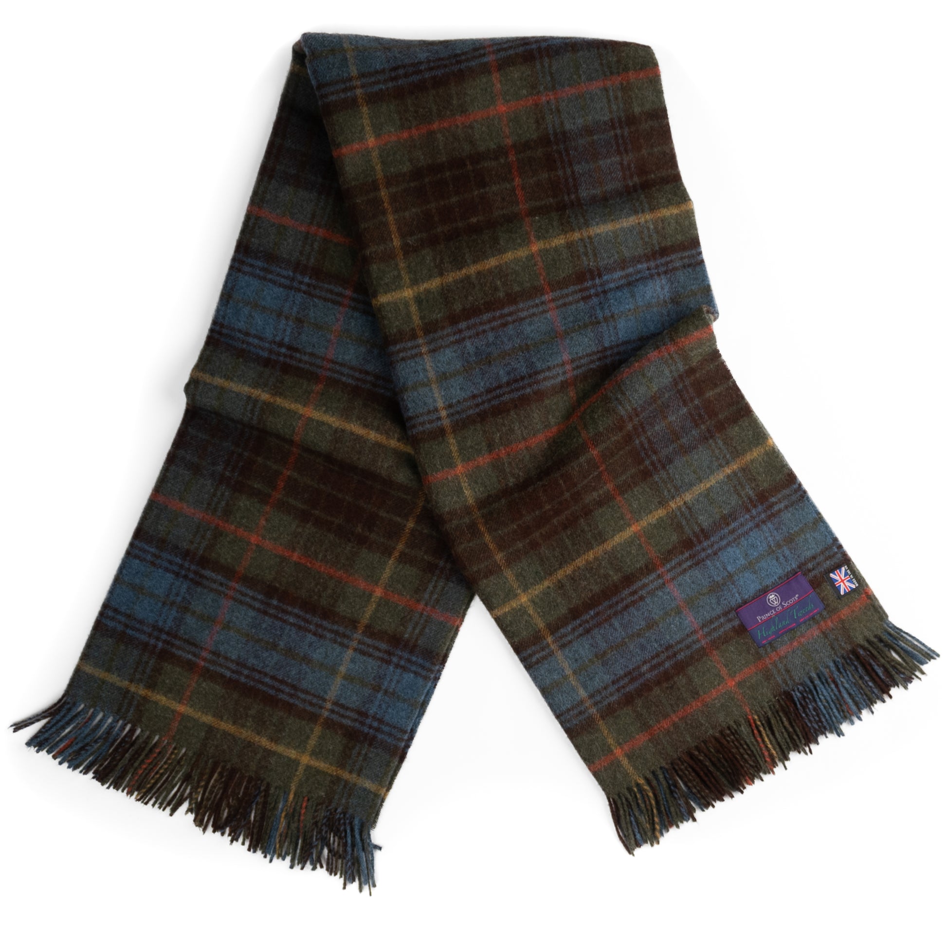 Highland Tweeds Shetland Lambswool Throw (Antique Hunting Stewart)-Throws and Blankets-[bar code]-Prince of Scots