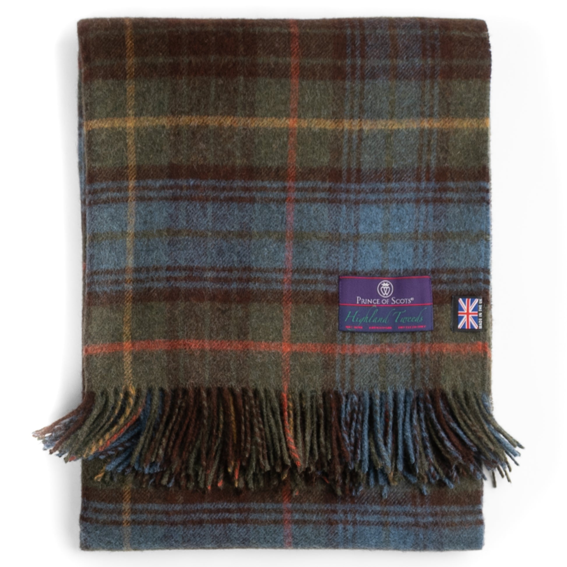 Highland Tweeds Shetland Lambswool Throw (Antique Hunting Stewart)-Throws and Blankets-[bar code]-Prince of Scots