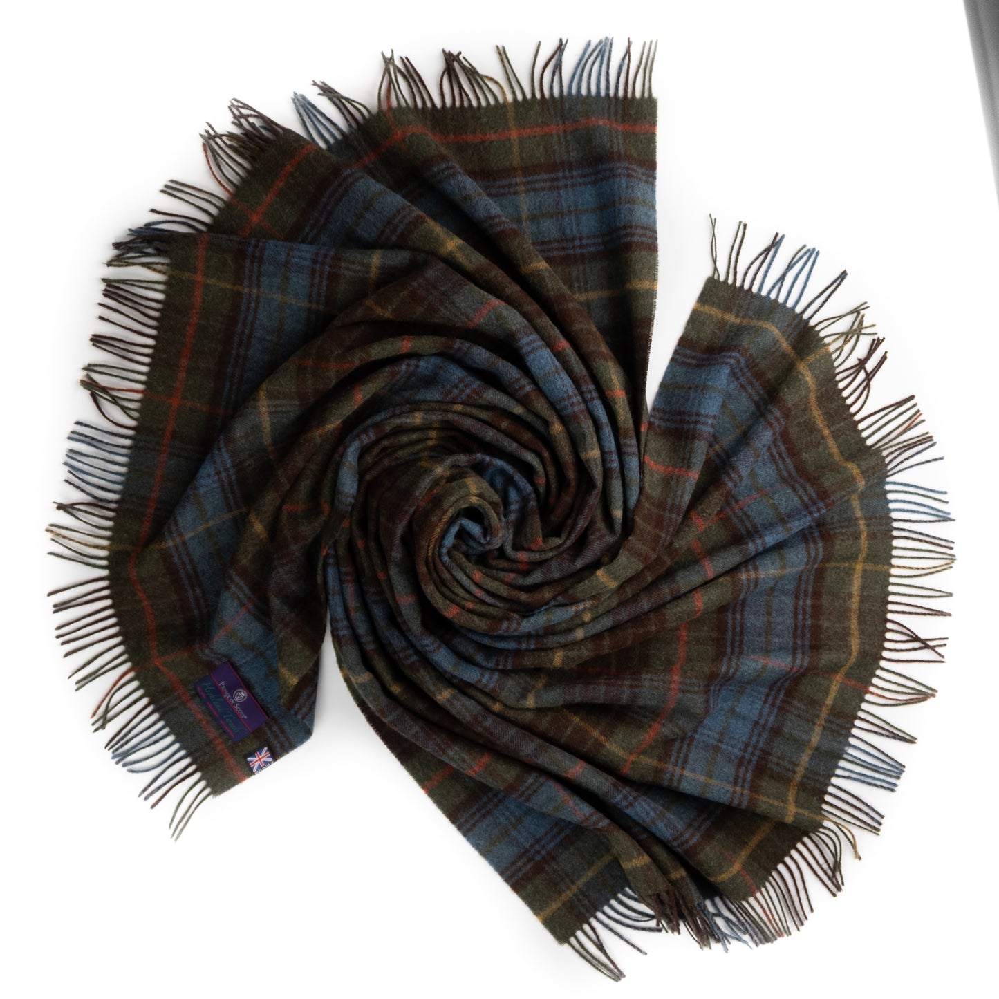 Highland Tweeds Shetland Lambswool Throw (Antique Hunting Stewart)-Throws and Blankets-[bar code]-Prince of Scots