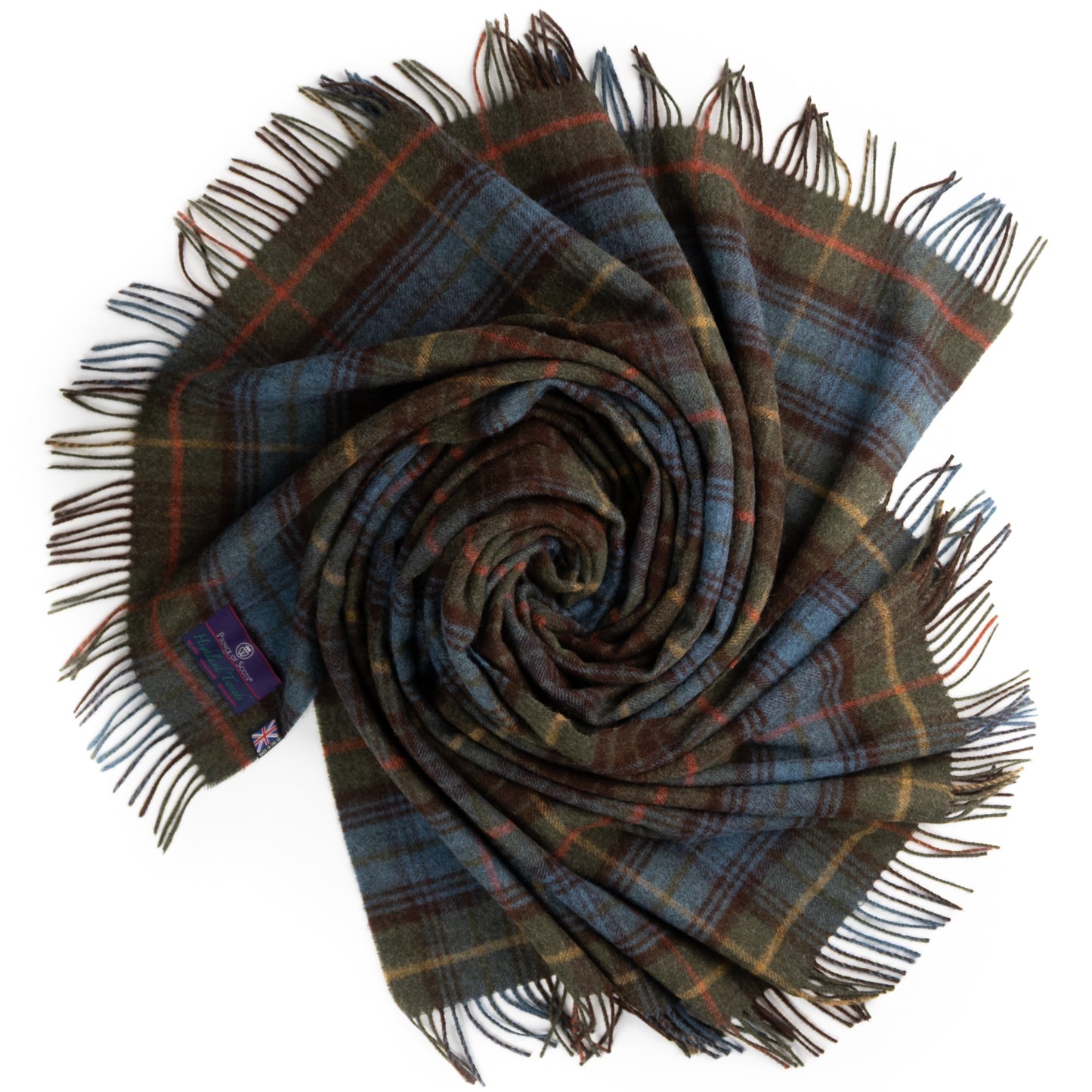 Highland Tweeds Shetland Lambswool Throw (Antique Hunting Stewart)-Throws and Blankets-[bar code]-Prince of Scots