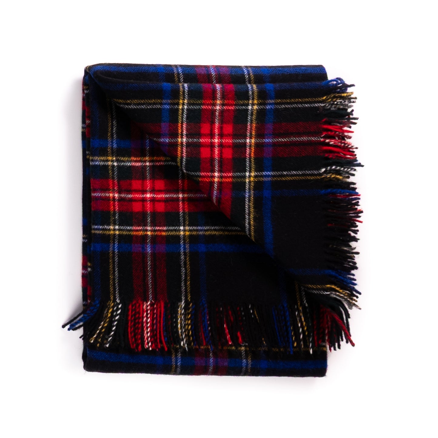 Highland Tweeds Shetland Lambswool Throw (Black Stewart)-Throws and Blankets-[bar code]-Prince of Scots