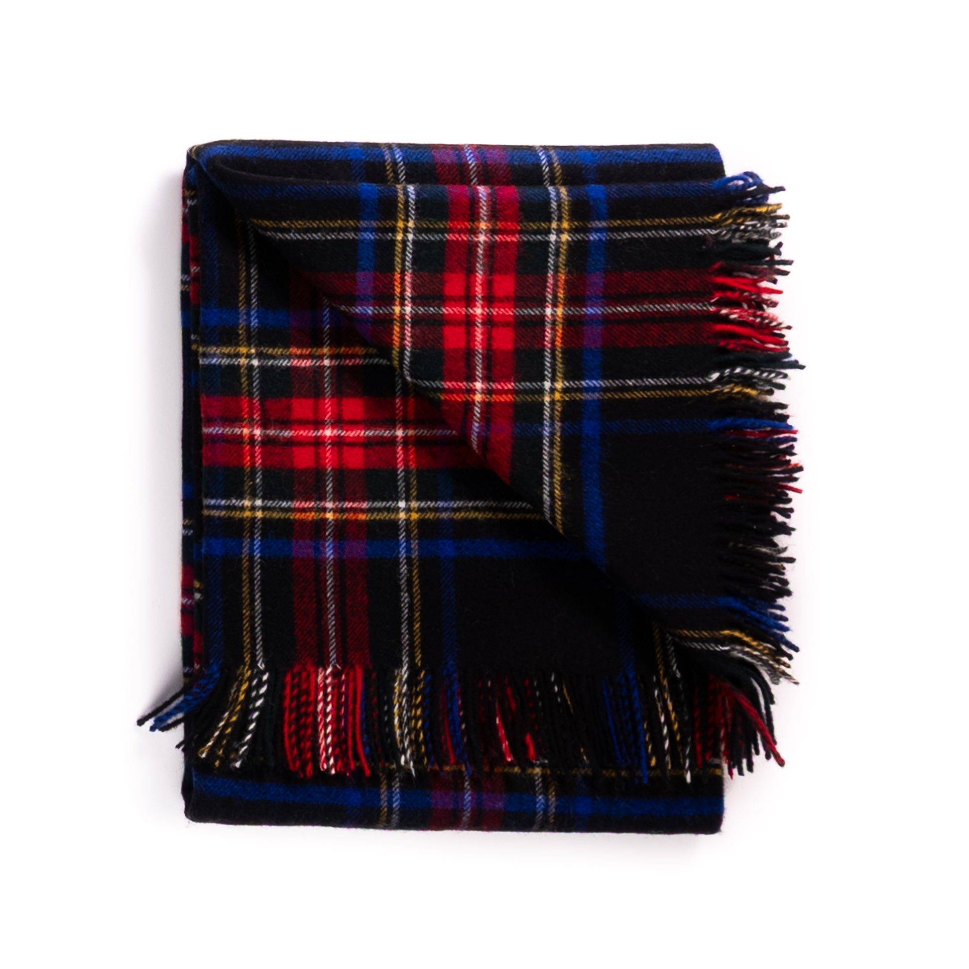 Highland Tweeds Shetland Lambswool Throw (Black Stewart)-Throws and Blankets-[bar code]-Prince of Scots