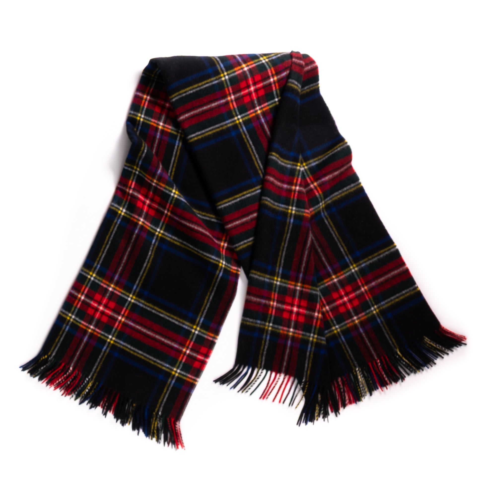 Highland Tweeds Shetland Lambswool Throw (Black Stewart)-Throws and Blankets-[bar code]-Prince of Scots