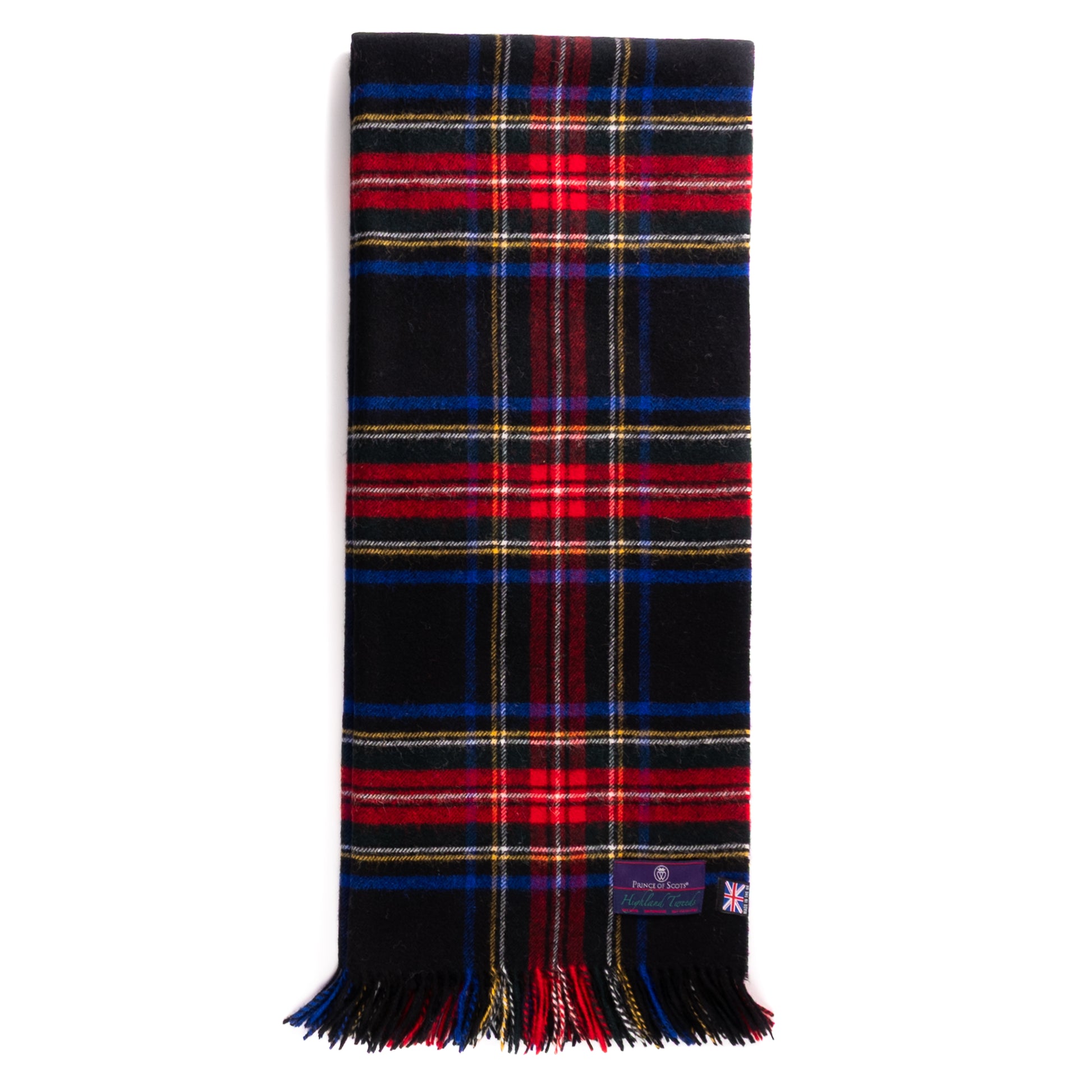 Highland Tweeds Shetland Lambswool Throw (Black Stewart)-Throws and Blankets-[bar code]-Prince of Scots