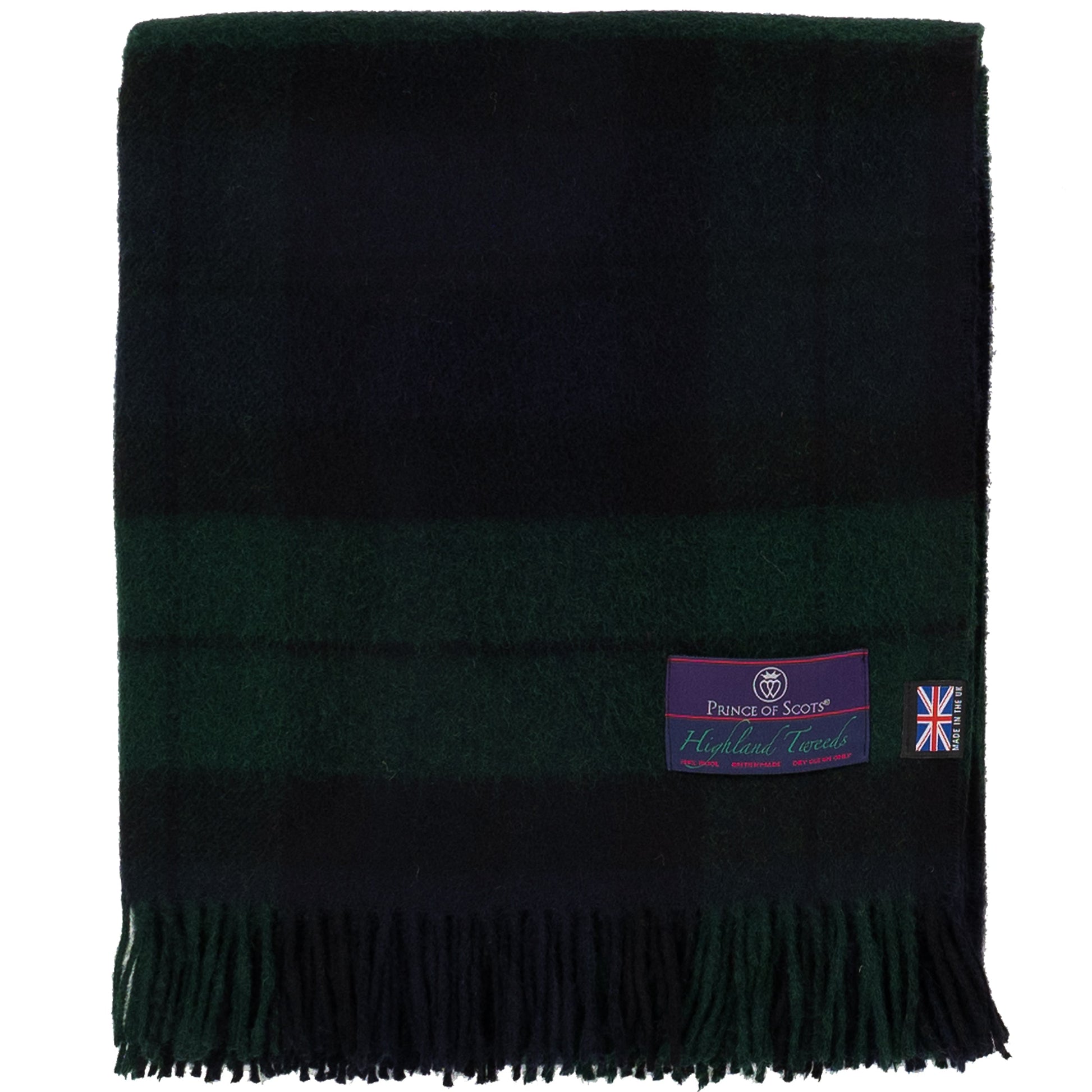 Highland Tweeds Shetland Lambswool Throw (Black Watch)-Throws and Blankets-[bar code]-ShetlandBlackWatch-Prince of Scots