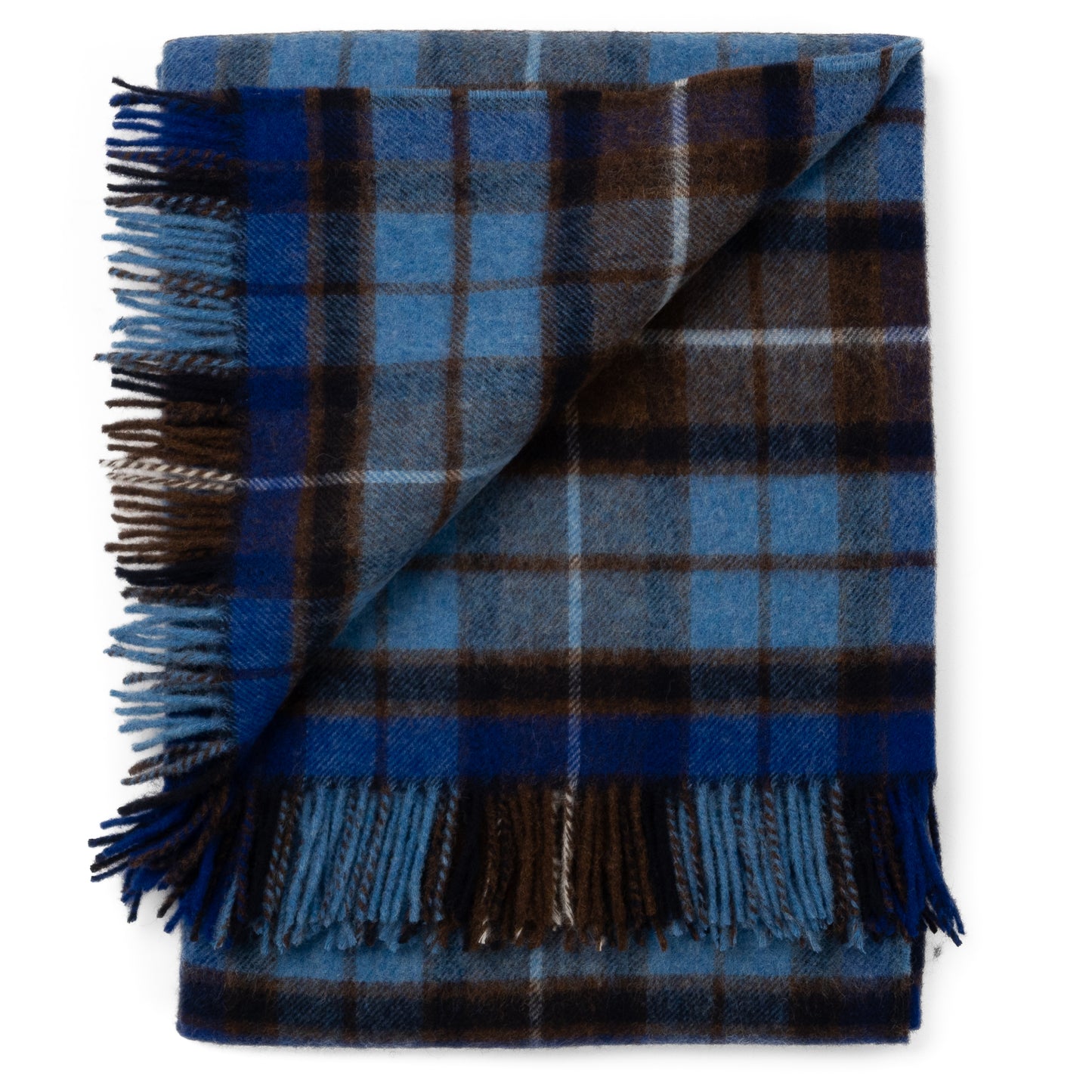 Highland Tweeds Shetland Lambswool Throw (Blue Buchanan)-Throws and Blankets-[bar code]-Prince of Scots