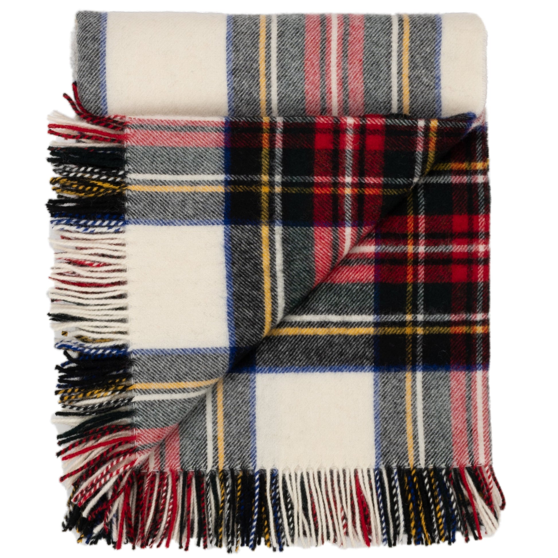 Highland Tweeds Shetland Lambswool Throw (Dress Stewart)-Throws and Blankets-[bar code]-ShetlandDressStewart-Prince of Scots