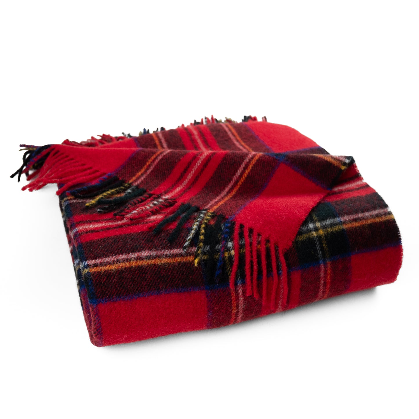 Highland Tweeds Shetland Lambswool Throw (Royal Stewart)-Throws and Blankets-[bar code]-Prince of Scots