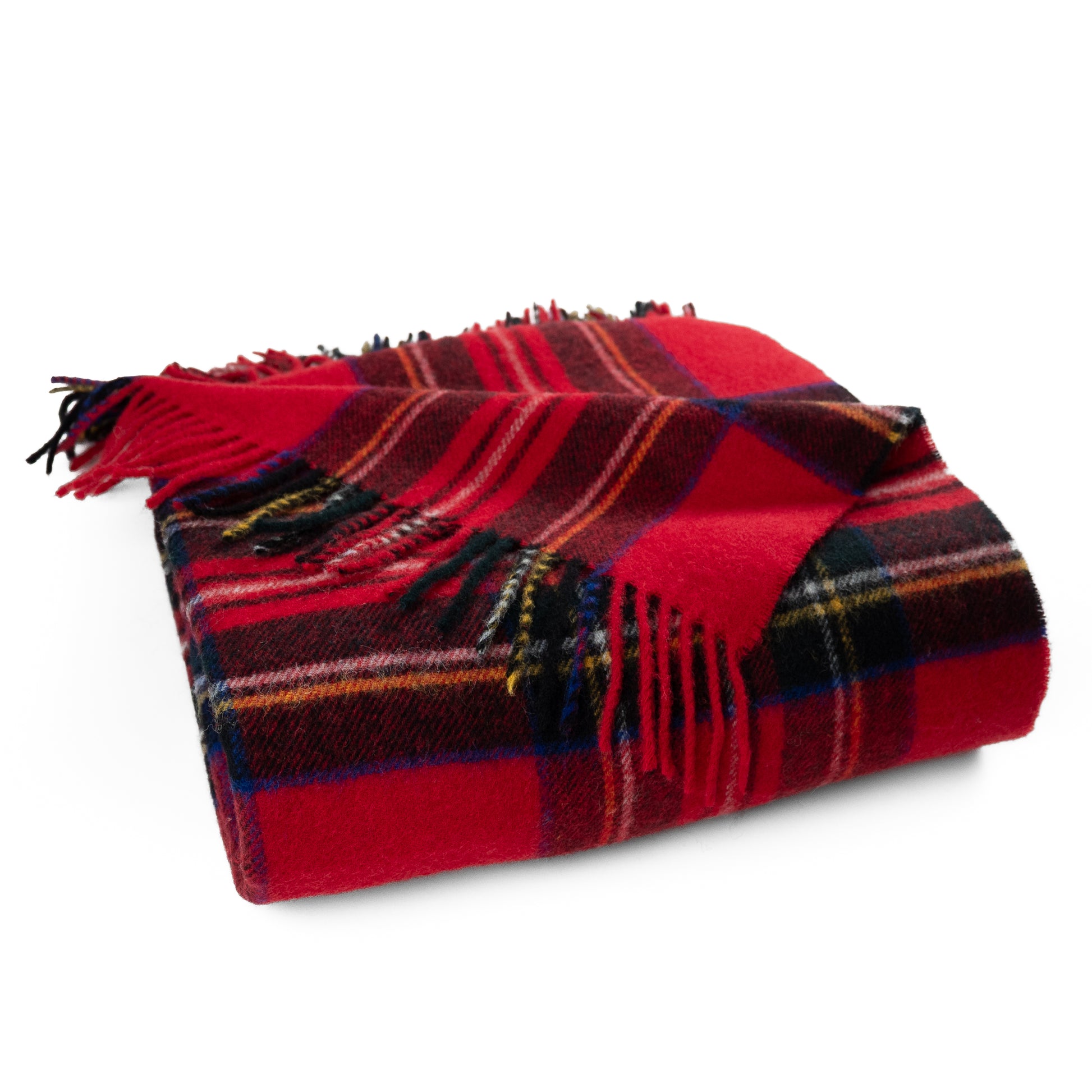 Highland Tweeds Shetland Lambswool Throw (Royal Stewart)-Throws and Blankets-[bar code]-Prince of Scots