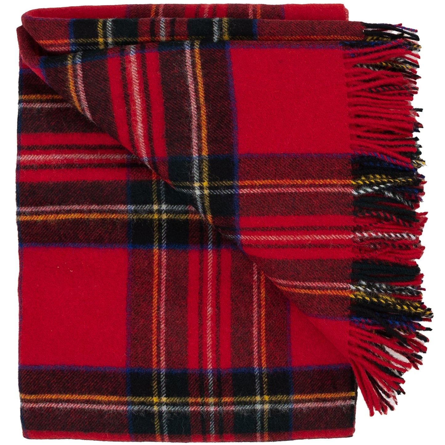 Highland Tweeds Shetland Lambswool Throw (Royal Stewart)-Throws and Blankets-[bar code]-ShetlandRoyal-Prince of Scots