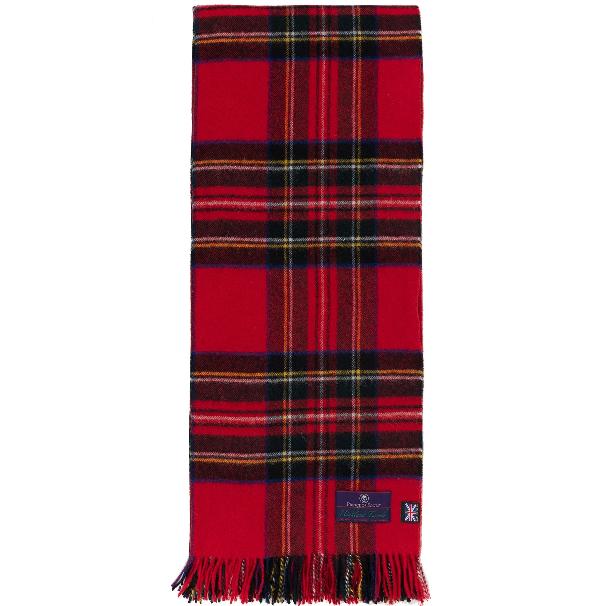 Highland Tweeds Shetland Lambswool Throw (Royal Stewart)-Throws and Blankets-[bar code]-ShetlandRoyal-Prince of Scots