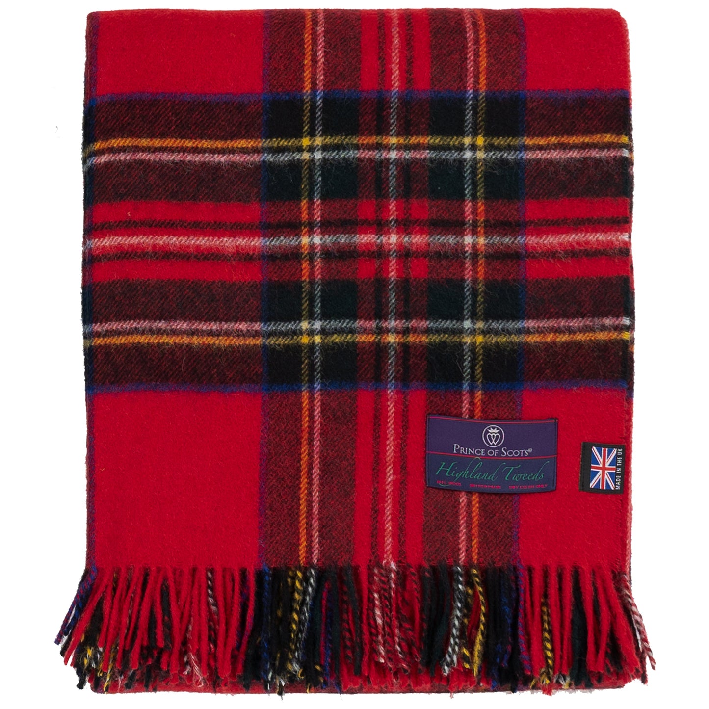 Highland Tweeds Shetland Lambswool Throw (Royal Stewart)-Throws and Blankets-[bar code]-ShetlandRoyal-Prince of Scots