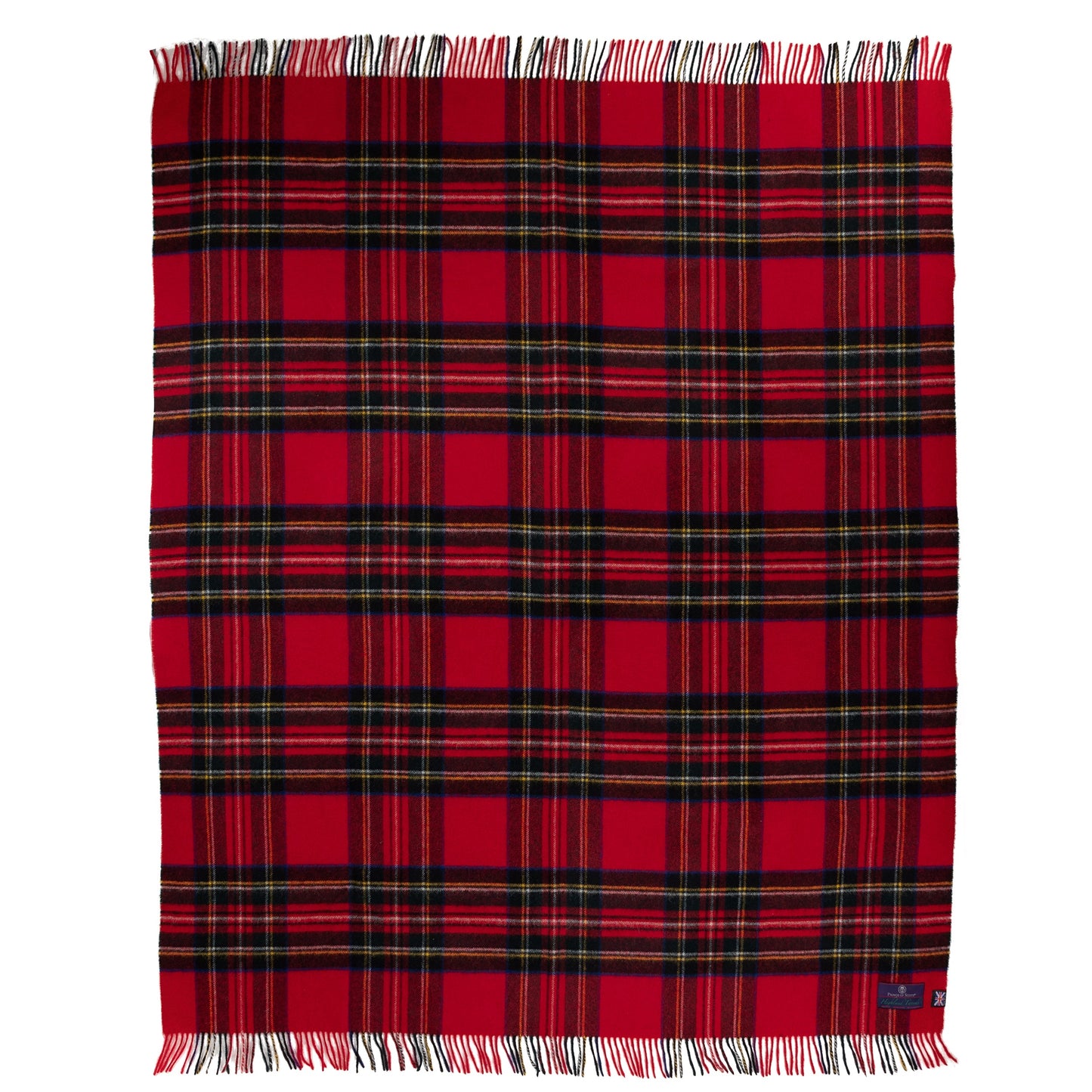 Highland Tweeds Shetland Lambswool Throw (Royal Stewart)-Throws and Blankets-[bar code]-ShetlandRoyal-Prince of Scots