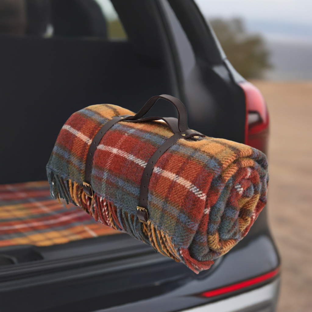 Highland Tweeds Tartan Roll-Up Travel Blanket ~ Antique Buchanan ~-Throws and Blankets-[bar code]-ANTBuchRollBlanket-Prince of Scots