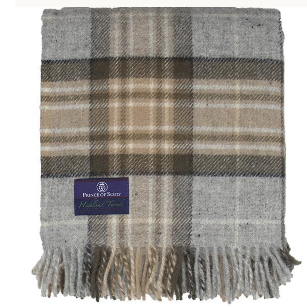 Highland Tweed Tartan Roll-Up Picnic Blanket ~ Tan Plaid ~-Throws and Blankets-Prince of Scots-Q4050030-011-Prince of Scots