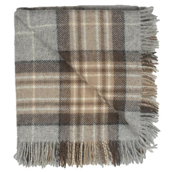 Highland Tweed Tartan Roll-Up Picnic Blanket ~ Tan Plaid ~-Throws and Blankets-Prince of Scots-Q4050030-011-Prince of Scots