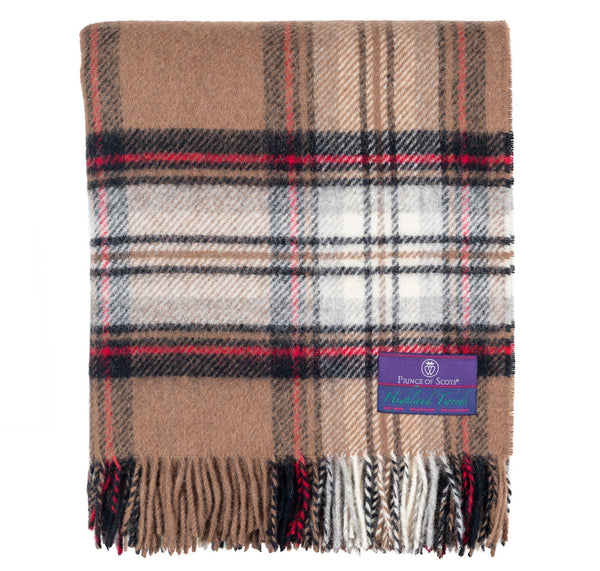Highland Tweeds Wool Throw ~Camel Stewart ~ – Prince of Scots