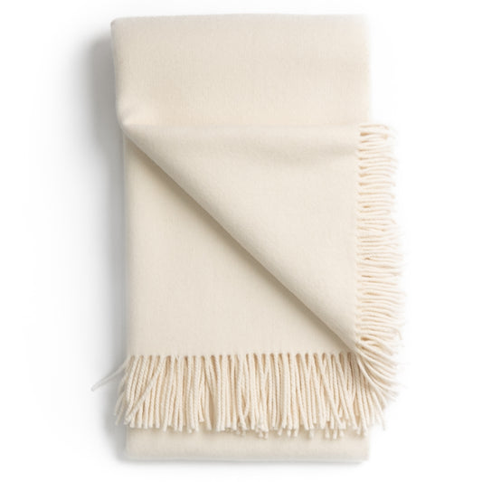 Newport Cashmere Throw ~ Cream ~-Blankets-[bar code]-Prince of Scots