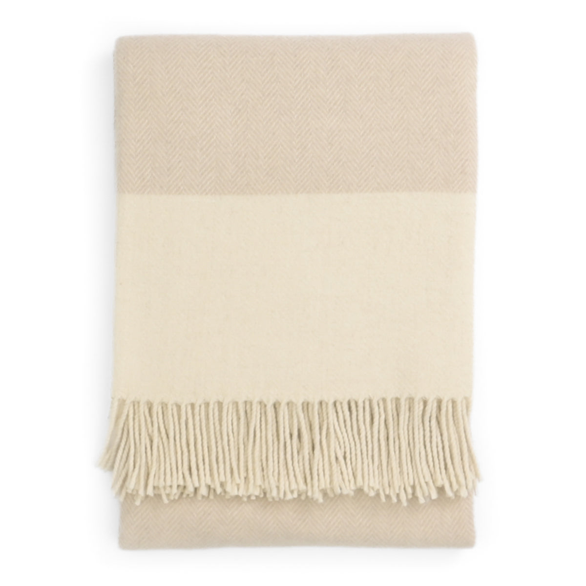 Southampton Home Portofino Herringbone Fine Australian Wool Throw ~ Beige