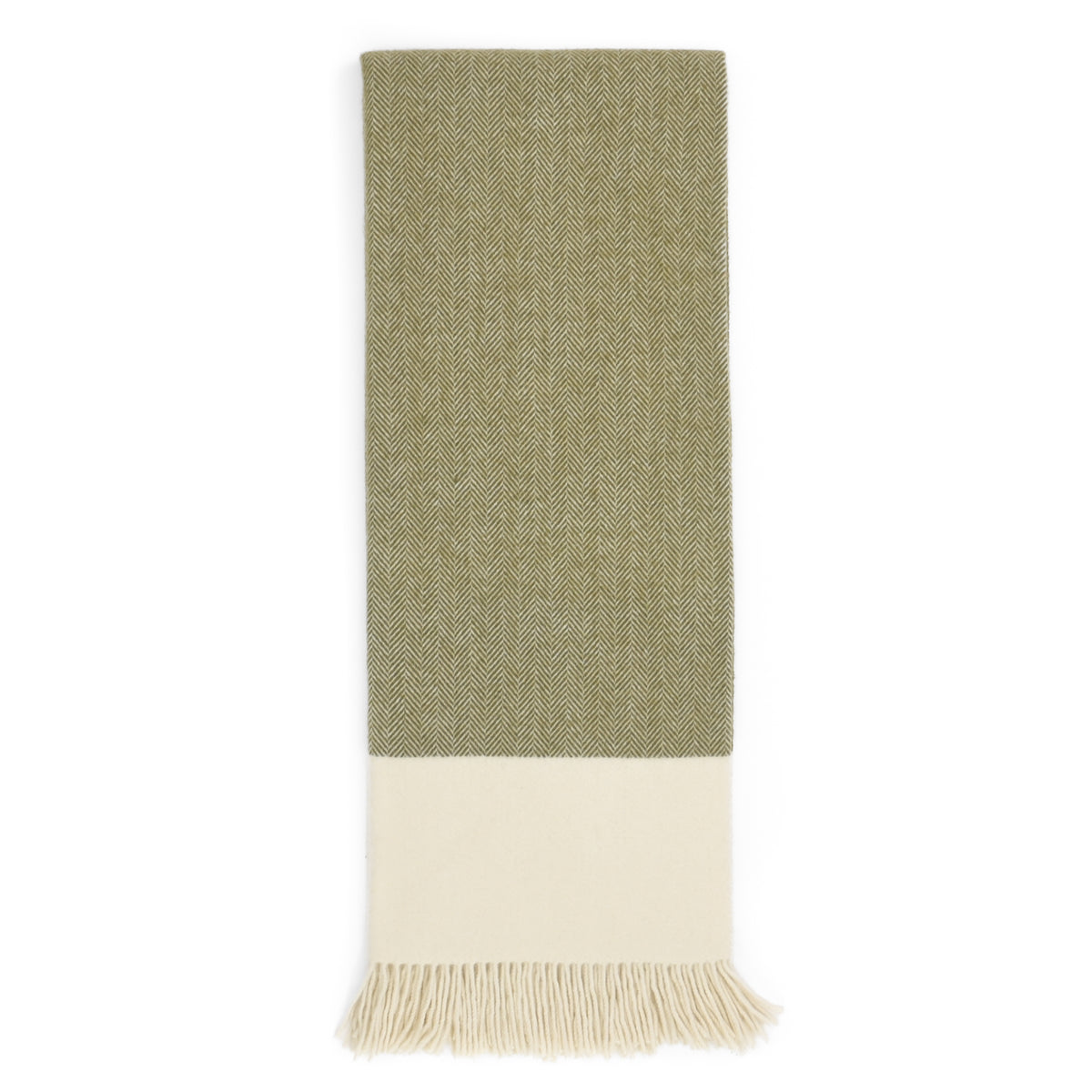 Southampton Home Portofino Herringbone Fine Australian Wool Throw ~ Olive Grove
