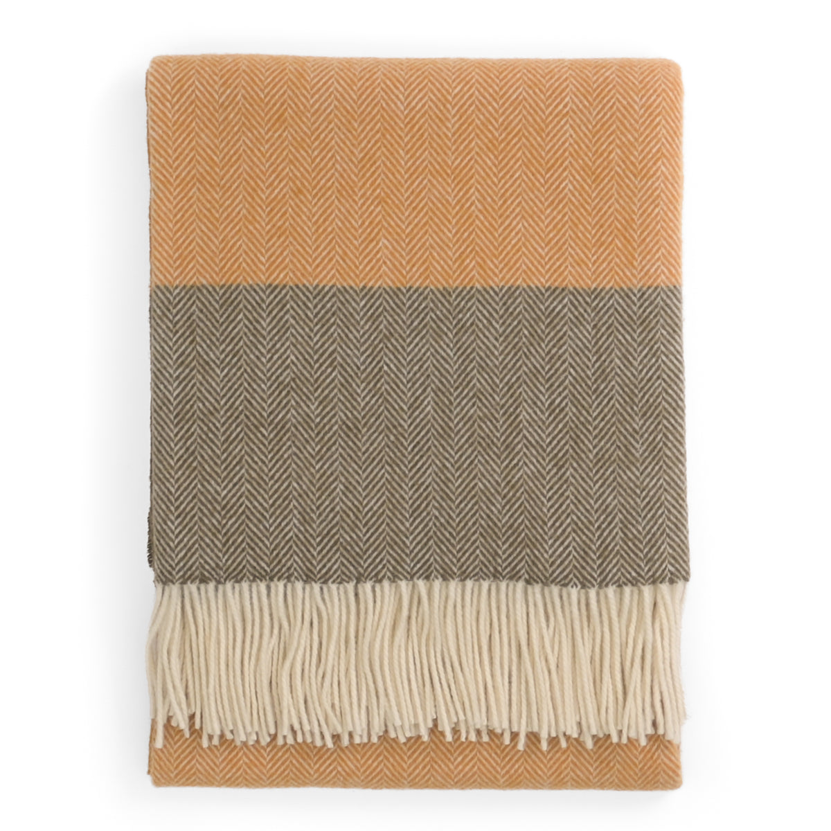 Southampton Home Portofino Herringbone Fine Australian Wool Throw ~ Golden Sand