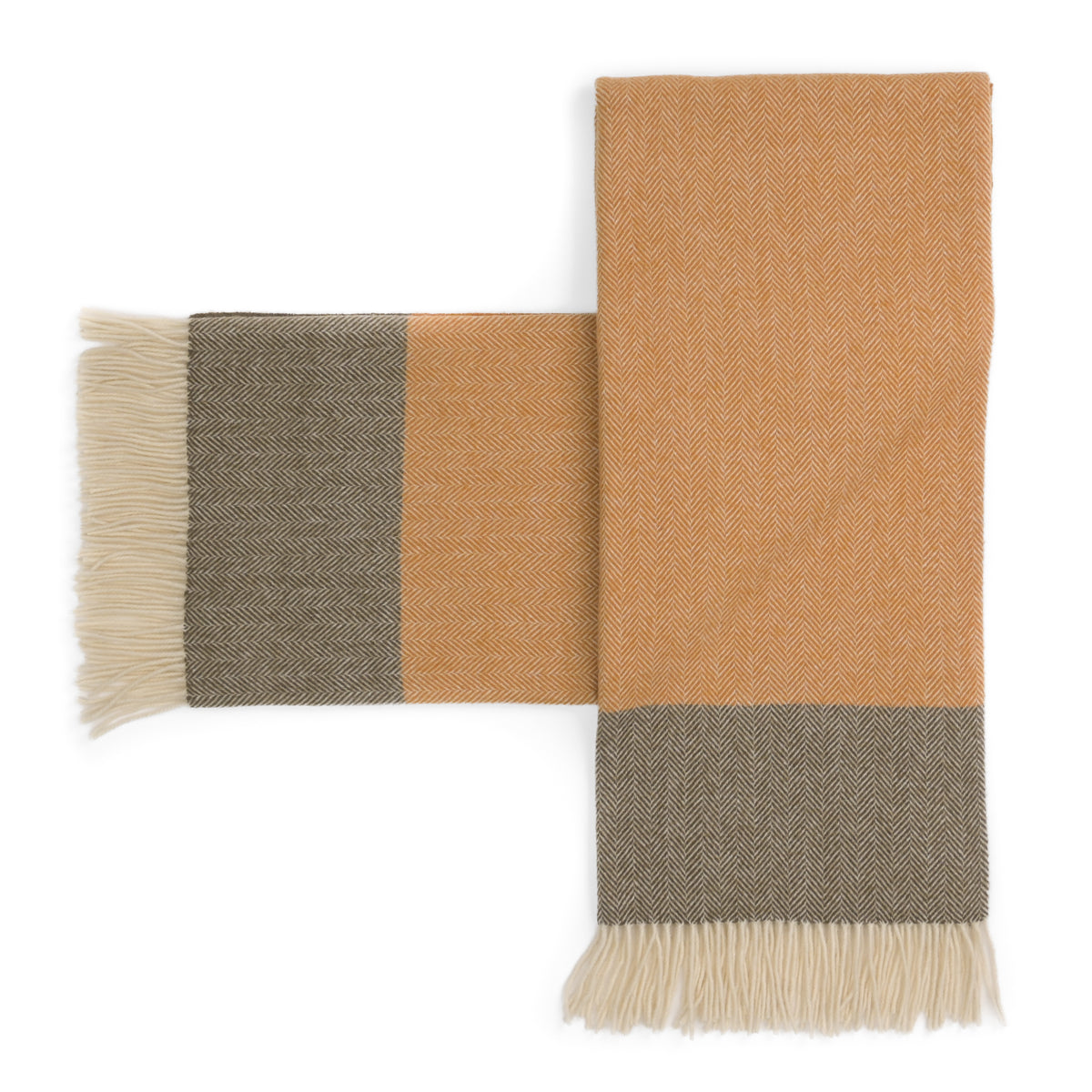 Southampton Home Portofino Herringbone Fine Australian Wool Throw ~ Golden Sand