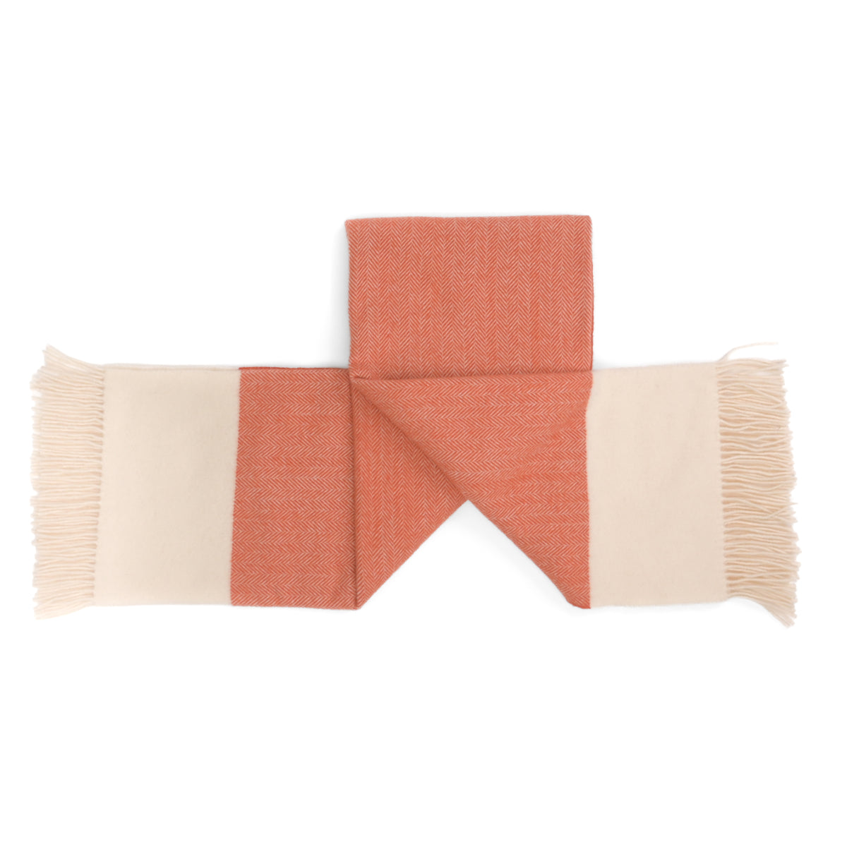 Southampton Home Portofino Herringbone Fine Australian Wool Throw ~ Terracotta