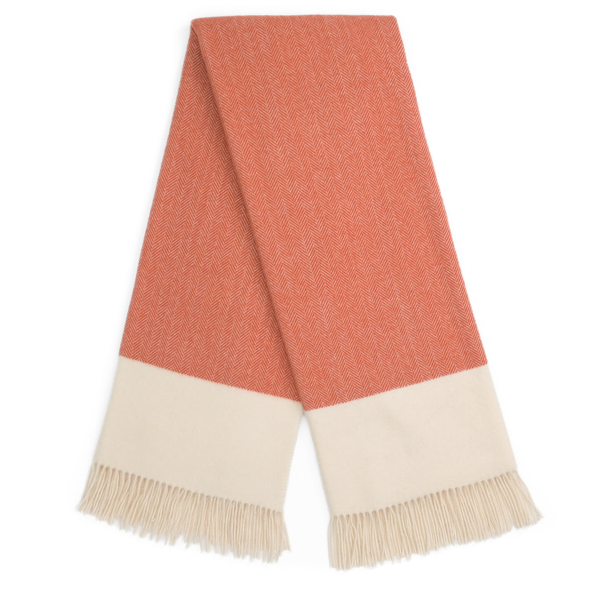 Southampton Home Portofino Herringbone Fine Australian Wool Throw ~ Terracotta