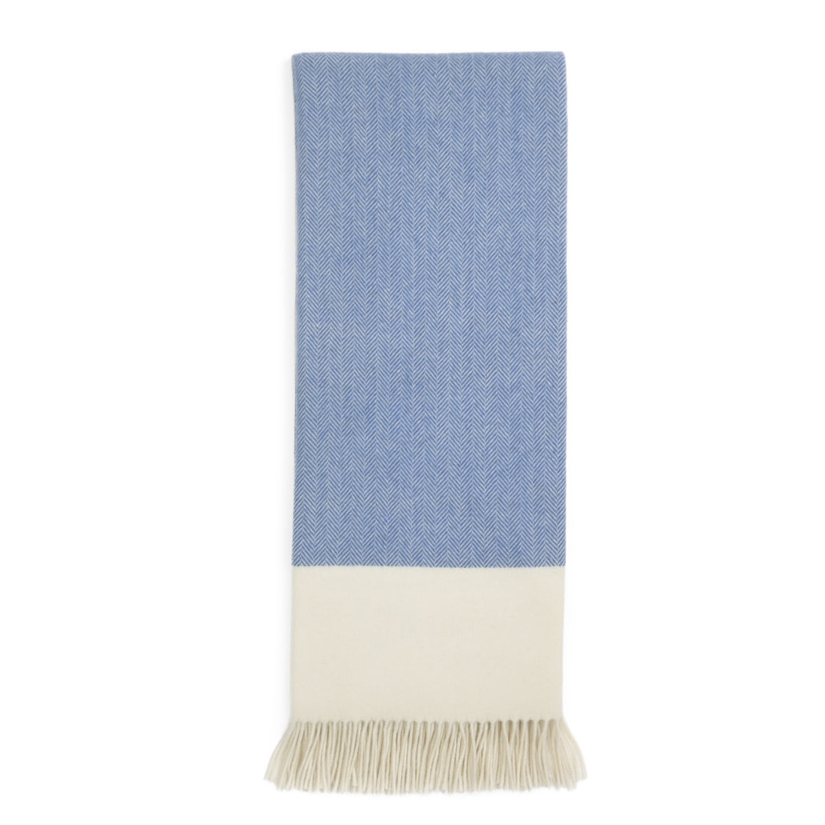 Southampton Home Portofino Herringbone Fine Australian Wool Throw ~ Riviera Blue