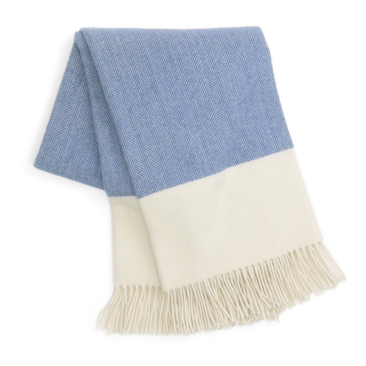 Southampton Home Portofino Herringbone Fine Australian Wool Throw ~ Riviera Blue
